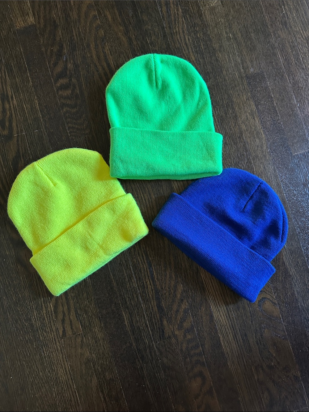 Neon Beanie Bundle of 3 - Yellow, Green, Blue